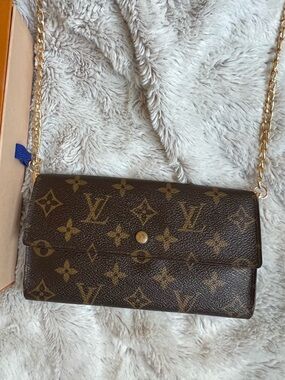 Louis Vuitton Brown Monogram Chain Crossbody Wallet